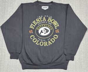 Vintage Colorado Buffaloes Sweatshirt Sz Large Black Fiesta Bowl IBM OS/2 1995